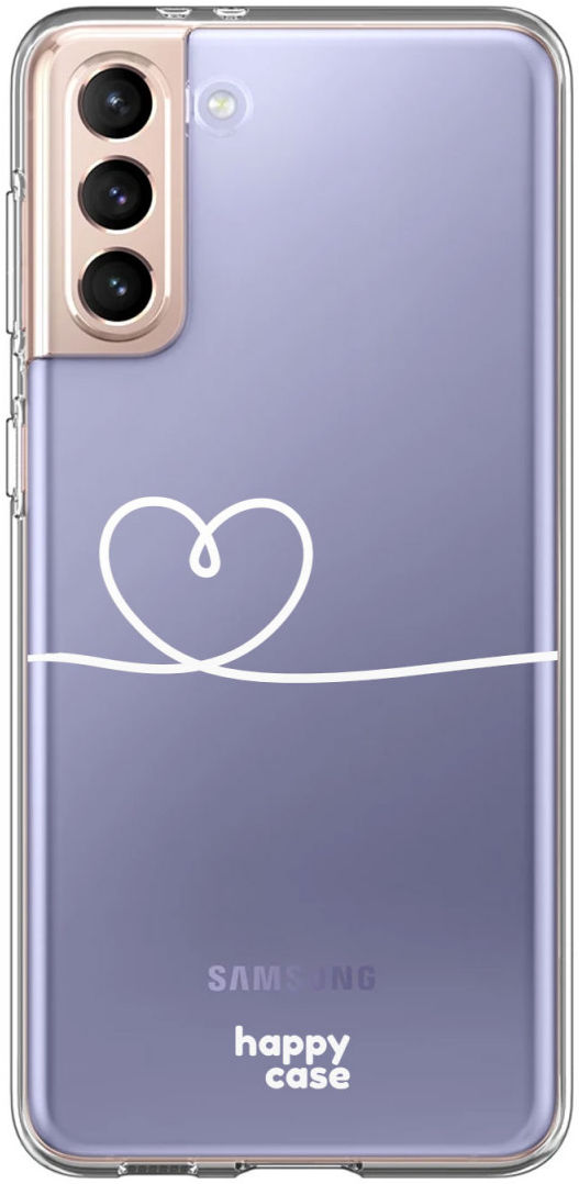 HappyCase Samsung Galaxy S21 Hoesje Flexibel TPU Hartje Print afbeelding 1