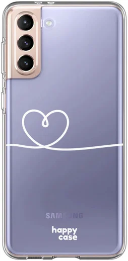 HappyCase Samsung Galaxy S21 Hoesje Flexibel TPU Hartje Print afbeelding 1