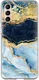 HappyCase Samsung S21 Plus Hoesje Flexibel TPU Blauw Marmer Print afbeelding 1
