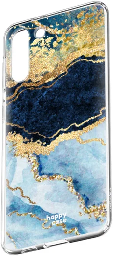 HappyCase Samsung S21 Plus Hoesje Flexibel TPU Blauw Marmer Print afbeelding 7