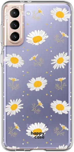 HappyCase Samsung S21 Plus Hoesje Flexibel TPU Bloemen Print afbeelding 1
