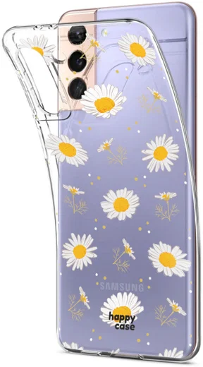 HappyCase Samsung S21 Plus Hoesje Flexibel TPU Bloemen Print afbeelding 2