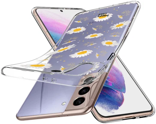 HappyCase Samsung S21 Plus Hoesje Flexibel TPU Bloemen Print afbeelding 6