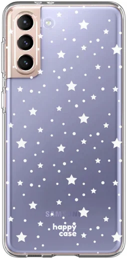 HappyCase Samsung S21 Plus Hoesje Flexibel TPU Sterretjes Print afbeelding 1