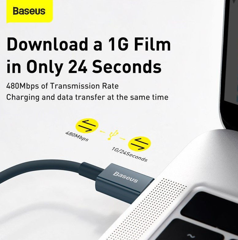 Baseus Superior Series USB-C naar Apple Lightning PD 20W 1 Meter Blauw afbeelding 3