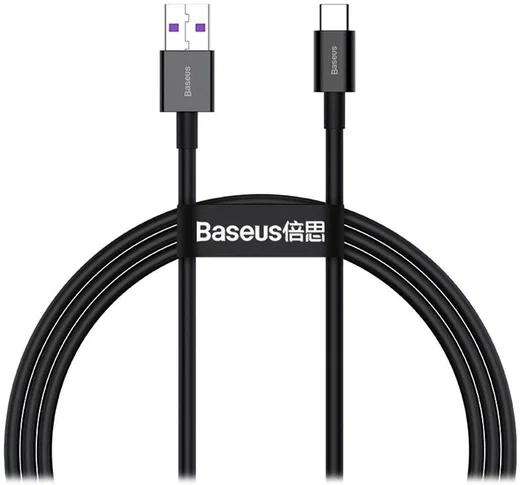 Baseus Superior Series USB-A naar USB-C Kabel 66 Watt 1 Meter Zwart afbeelding 2