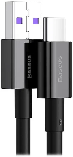 Baseus Superior Series USB-A naar USB-C Kabel 66 Watt 1 Meter Zwart afbeelding 1