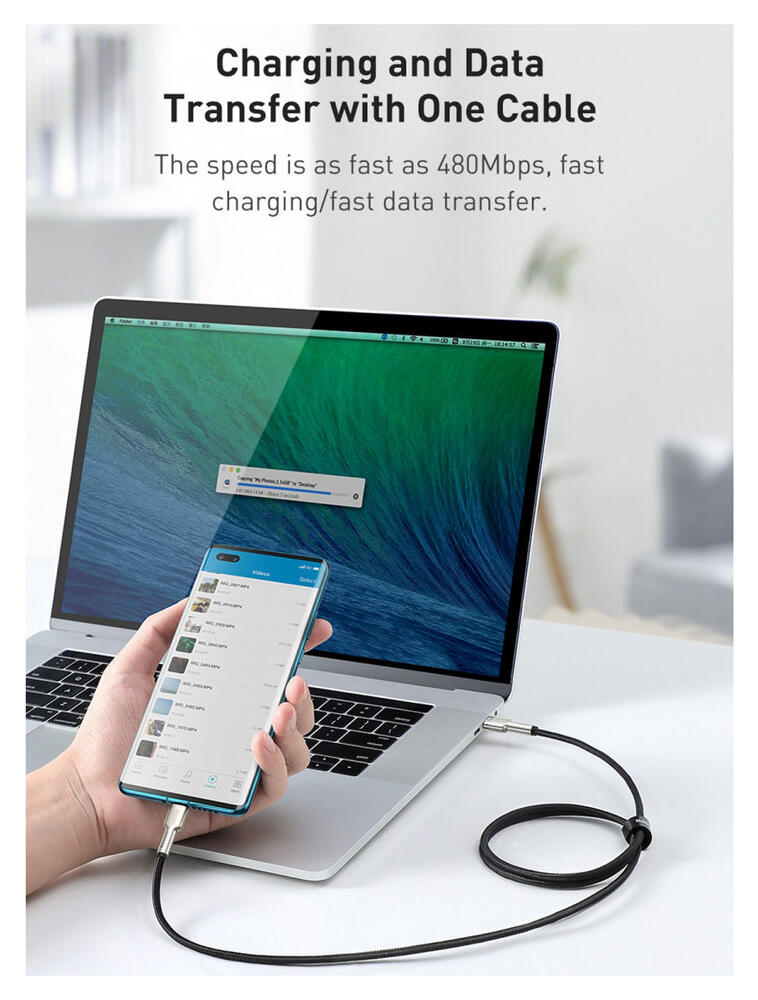 Baseus Cafule Series USB-C naar USB-C Kabel Metaal 100W 1m Zwart afbeelding 11