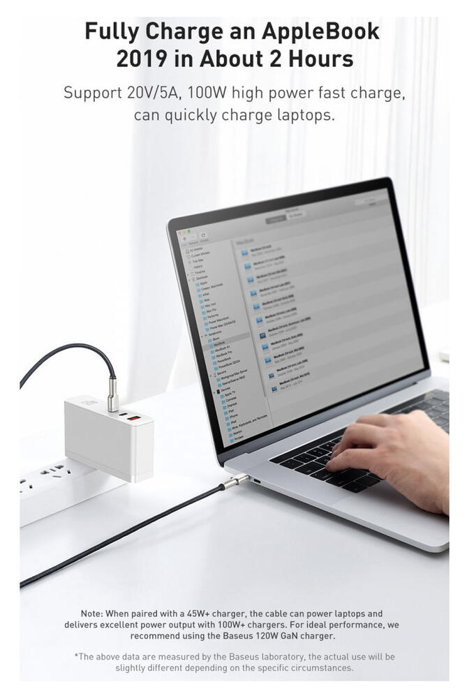 Baseus Cafule Series USB-C naar USB-C Kabel Metaal 100W 1m Zwart afbeelding 3