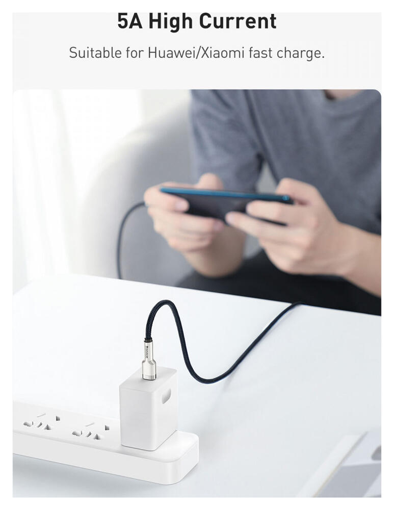 Baseus Cafule Series USB-C naar USB-C Kabel Metaal 100W 1m Zwart afbeelding 4