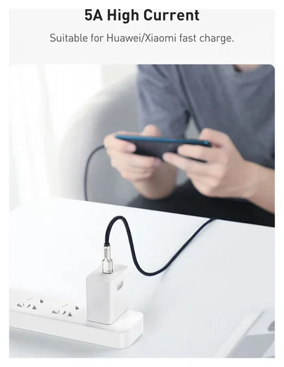 Baseus Cafule Series USB-C naar USB-C Kabel Metaal 100W 1m Zwart afbeelding 4