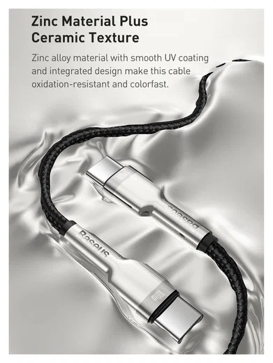 Baseus Cafule Series USB-C naar USB-C Kabel Metaal 100W 1m Zwart afbeelding 6
