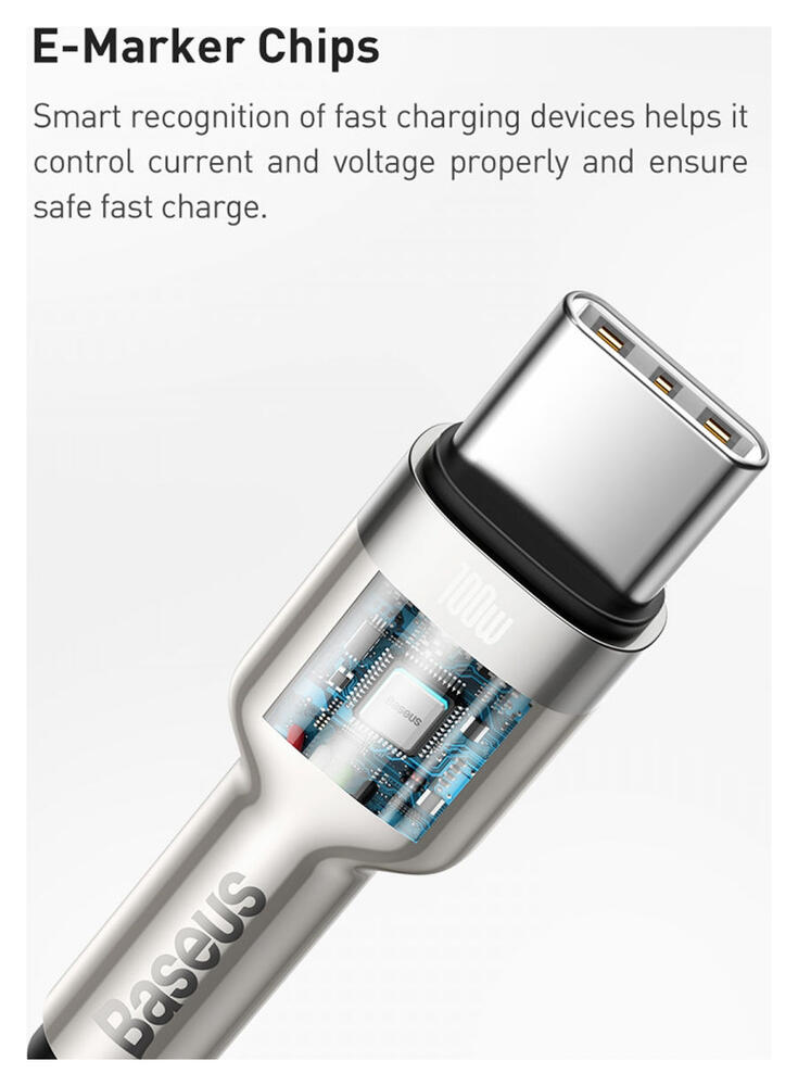 Baseus Cafule Series USB-C naar USB-C Kabel Metaal 100W 1m Zwart afbeelding 8