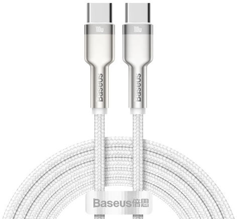 Baseus Cafule Series USB-C naar USB-C Kabel Metaal 100W 2m Wit afbeelding 1
