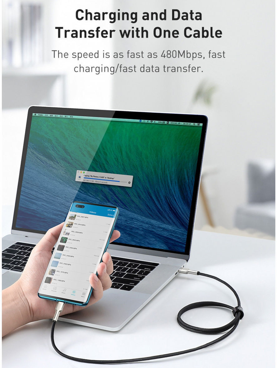 Baseus Cafule Series USB-C naar USB-C Kabel Metaal 100W 2m Wit afbeelding 12