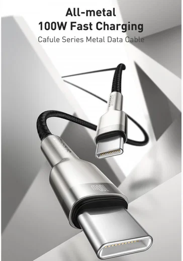 Baseus Cafule Series USB-C naar USB-C Kabel Metaal 100W 2m Wit afbeelding 3
