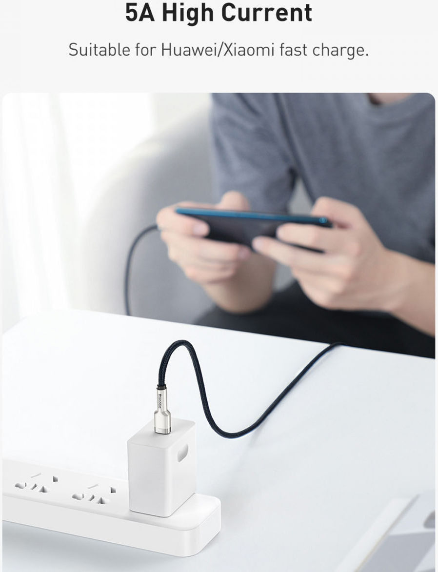 Baseus Cafule Series USB-C naar USB-C Kabel Metaal 100W 2m Wit afbeelding 5