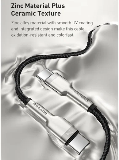 Baseus Cafule Series USB-C naar USB-C Kabel Metaal 100W 2m Wit afbeelding 7