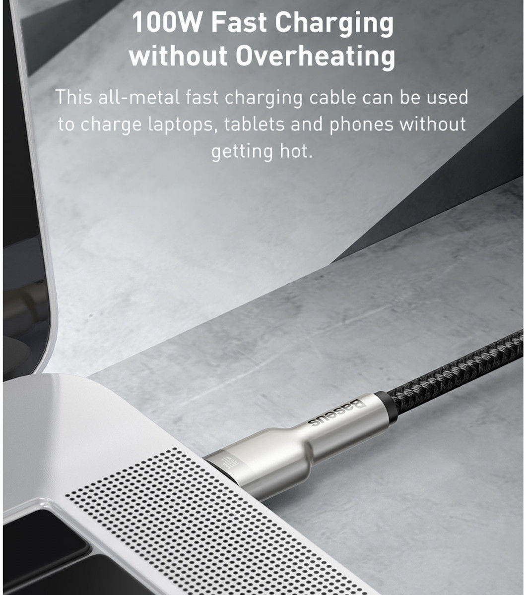 Baseus Cafule Series USB-C naar USB-C Kabel Metaal 100W 2m Wit afbeelding 8