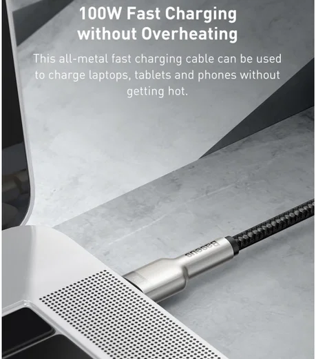 Baseus Cafule Series USB-C naar USB-C Kabel Metaal 100W 2m Wit afbeelding 8