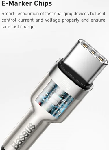 Baseus Cafule Series USB-C naar USB-C Kabel Metaal 100W 2m Wit afbeelding 9