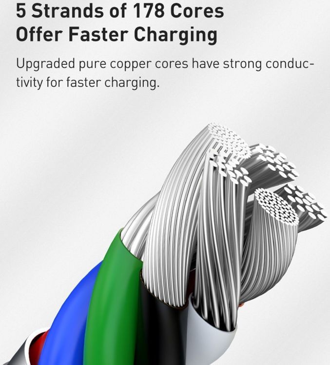 Baseus Cafule Series USB-C naar Apple Lightning Kabel PD 20W 1m Zwart afbeelding 9