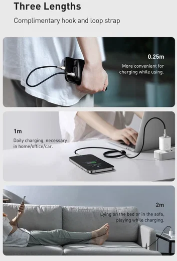 Baseus Cafule Series USB-C naar Apple Lightning Kabel PD 20W 2m Wit afbeelding 13