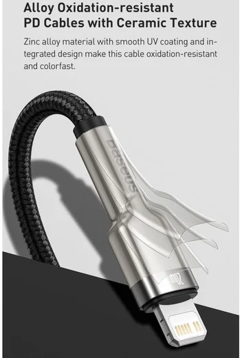Baseus Cafule Series USB-C naar Apple Lightning Kabel PD 20W 2m Wit afbeelding 6