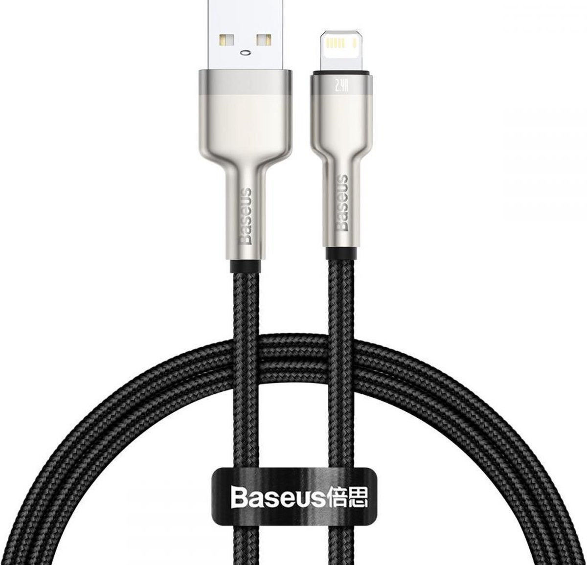 Baseus Cafule Series USB-A naar Lightning Kabel 25cm Metaal Zwart afbeelding 1
