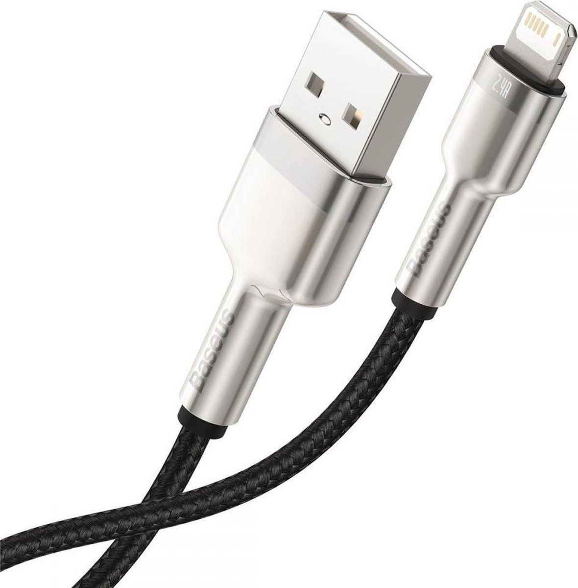 Baseus Cafule Series USB-A naar Lightning Kabel 25cm Metaal Zwart afbeelding 3