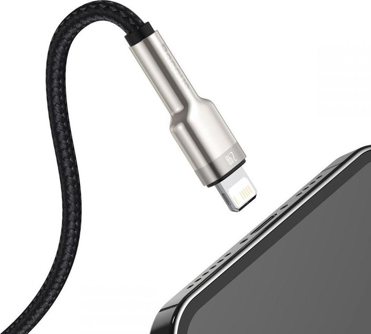Baseus Cafule Series USB-A naar Lightning Kabel 25cm Metaal Zwart afbeelding 4