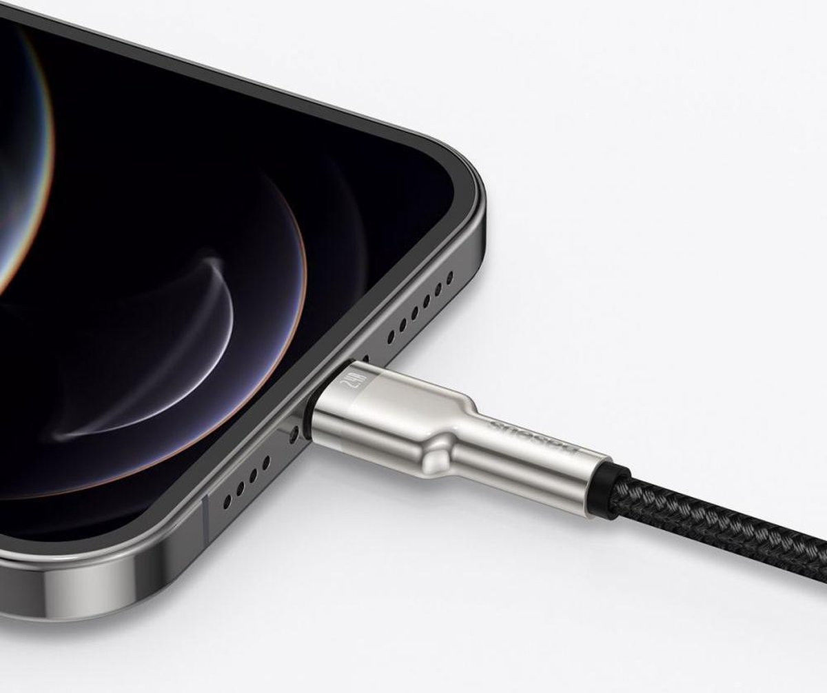 Baseus Cafule Series USB-A naar Lightning Kabel 25cm Metaal Zwart afbeelding 6