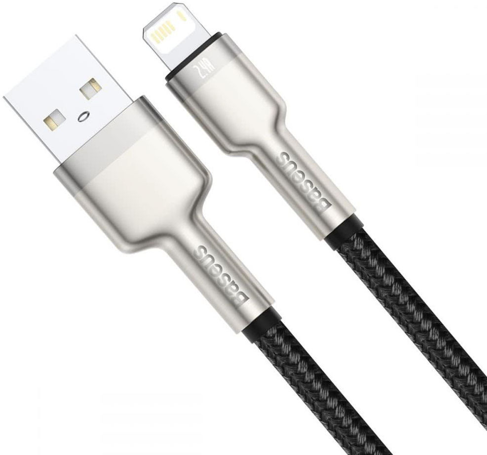 Baseus Cafule Series USB-A naar Lightning Kabel 2 Meter Metaal Zwart afbeelding 3