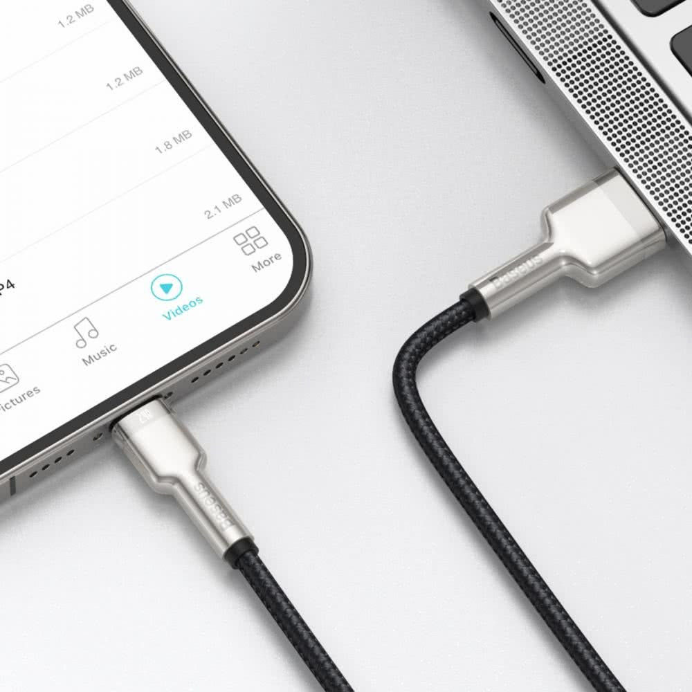 Baseus Cafule Series USB-A naar Lightning Kabel 2 Meter Metaal Zwart afbeelding 7
