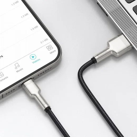 Baseus Cafule Series USB-A naar Lightning Kabel 2 Meter Metaal Zwart afbeelding 7