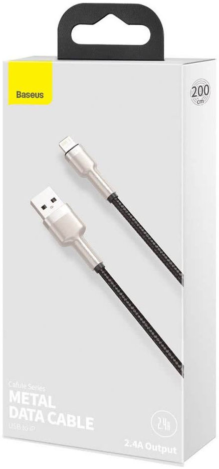 Baseus Cafule Series USB-A naar Lightning Kabel 2 Meter Metaal Zwart afbeelding 9