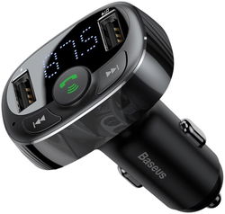 Baseus Bluetooth Muziek FM Transmitter en Dubbele USB Poort Autolader afbeelding