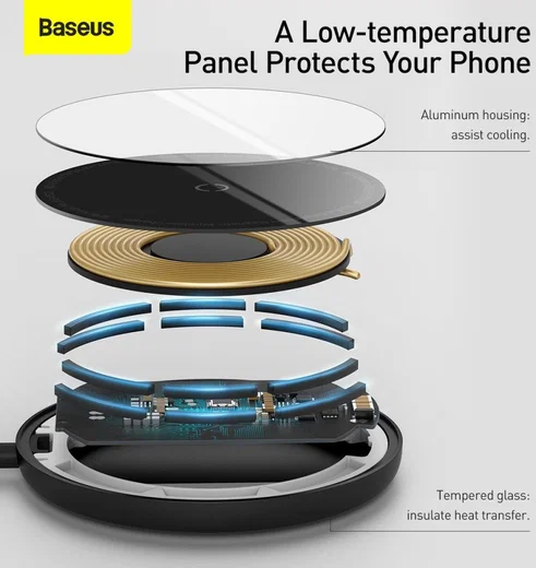 Baseus Simple 15W Draadloze Magnetische Oplader voor MagSafe Zwart afbeelding 6