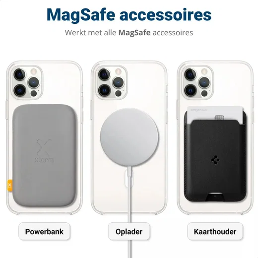 Apple iPhone 12 Pro Max Hoesje MagSafe Dun TPU Back Cover Transparant afbeelding 5