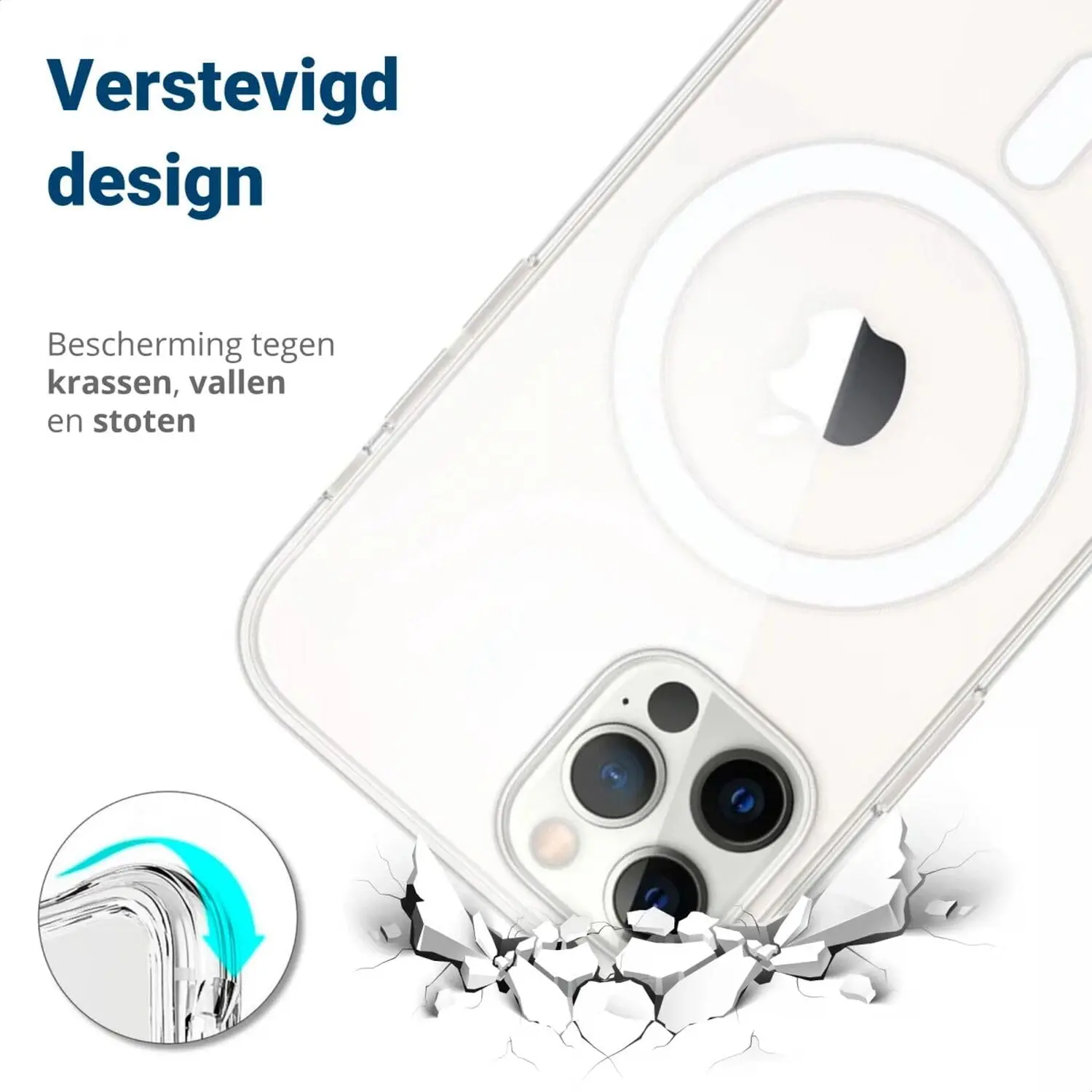Apple iPhone 12 Pro Max Hoesje MagSafe Dun TPU Back Cover Transparant afbeelding 3