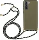 Samsung Galaxy S21 Plus Hoesje Back Cover Flexibel TPU met Koord Groen afbeelding 1