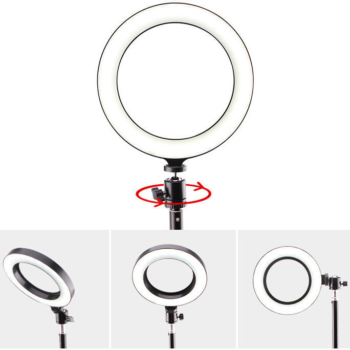 Selfie Ring Licht Tripod met Statief en Houder voor Smartphone Zwart afbeelding 11