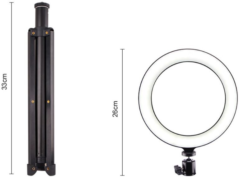 Selfie Ring Licht Tripod met Statief en Houder voor Smartphone Zwart afbeelding 8