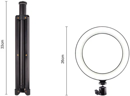 Selfie Ring Licht Tripod met Statief en Houder voor Smartphone Zwart afbeelding 8