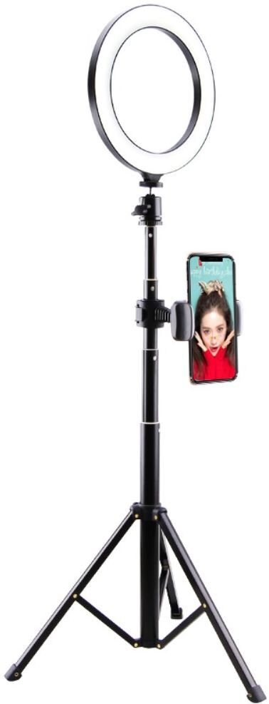 Selfie Ring Licht Tripod met Statief en Houder voor Smartphone Zwart afbeelding 1