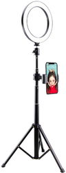 Selfie Ring Licht Tripod met Statief en Houder voor Smartphone Zwart afbeelding