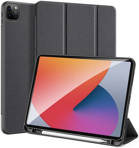 Dux Ducis Domo Apple iPad Pro 12.9 2021 Hoes Tri-Fold Book Case Zwart afbeelding 1