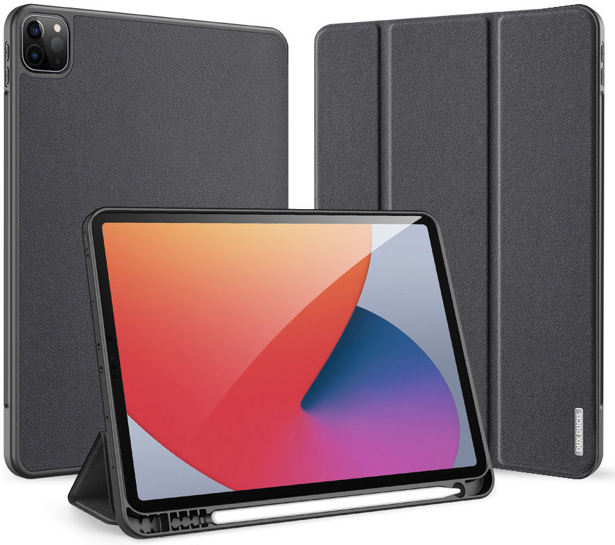 Dux Ducis Domo Apple iPad Pro 12.9 2021 Hoes Tri-Fold Book Case Zwart afbeelding 2