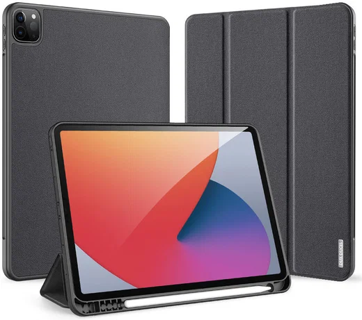 Dux Ducis Domo Apple iPad Pro 12.9 2021 Hoes Tri-Fold Book Case Zwart afbeelding 2