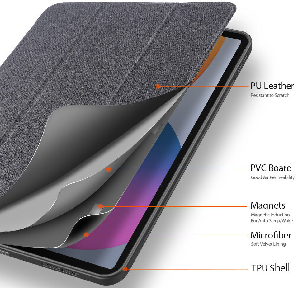 Dux Ducis Domo Apple iPad Pro 12.9 2021 Hoes Tri-Fold Book Case Zwart afbeelding 5